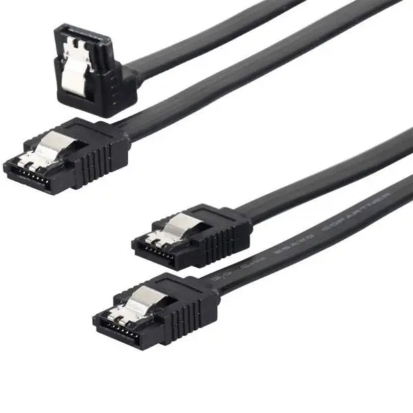 کابل دیتا SATA 3 مدل 12CF1 طول 0.5 متر بسته 2 عددی 12CF1 SATA III Cable 6.0 Gbps With Locking Latch 0.5m 2PACK