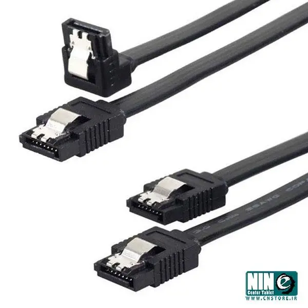 کابل دیتا SATA 3 مدل 12CF1 طول 0.5 متر بسته 2 عددی 12CF1 SATA III Cable 6.0 Gbps With Locking Latch 0.5m 2PACK
