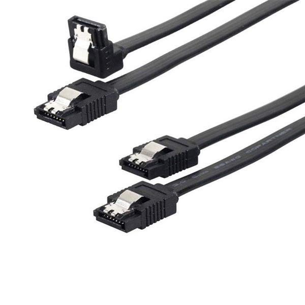 کابل دیتا SATA 3 مدل 12CF1 طول 0.5 متر بسته 2 عددی 12CF1 SATA III Cable 6.0 Gbps With Locking Latch 0.5m 2PACK