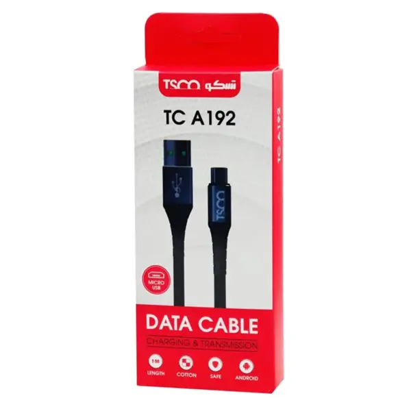 کابل تسکو میکرو یو اس بی TSCO TC A192 2.1A 1m Tsco TC A192 USB To MicroUSB Cable 1M - 4