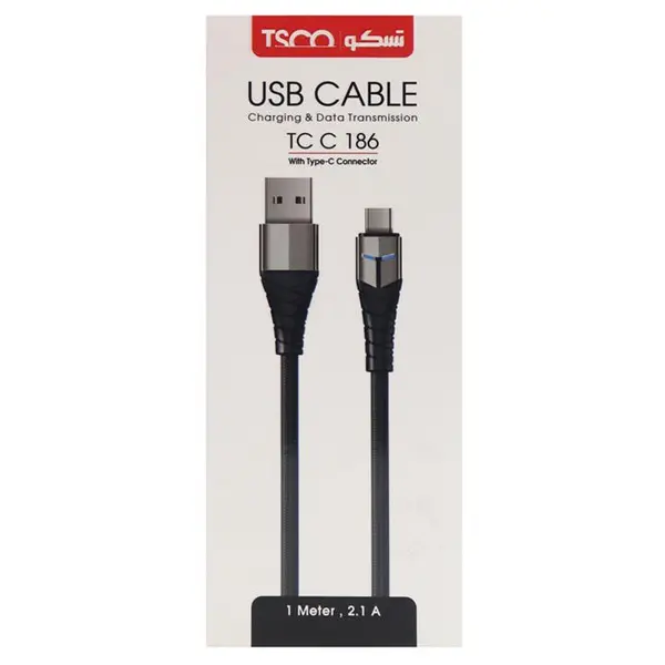 کابل TSCO TC C186 Type-C 2.1A 1m CHARGING CABLE TC C186 - 2