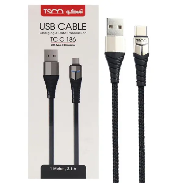 کابل TSCO TC C186 Type-C 2.1A 1m CHARGING CABLE TC C186 - 5