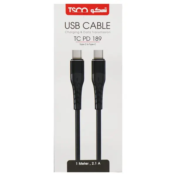 کابل تبدیل TSCO TC PD189 Type-C to Type-C 2.1A 1m