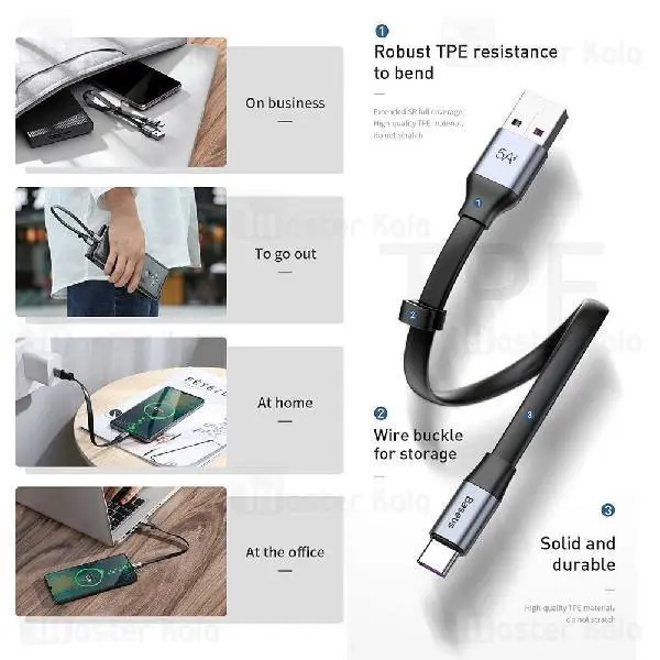 کابل Type C بیسوس Baseus Simple HW CATMBJ-BG1 طول 23 سانتی متر - 2