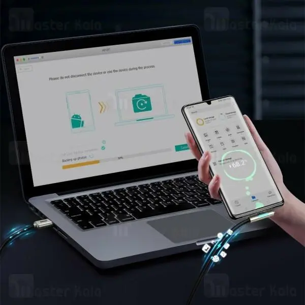 کابل Type C بیسوس Baseus Iridescent Lamp CAT7C-C01 توان 4 آمپر طول 2 متر - 2