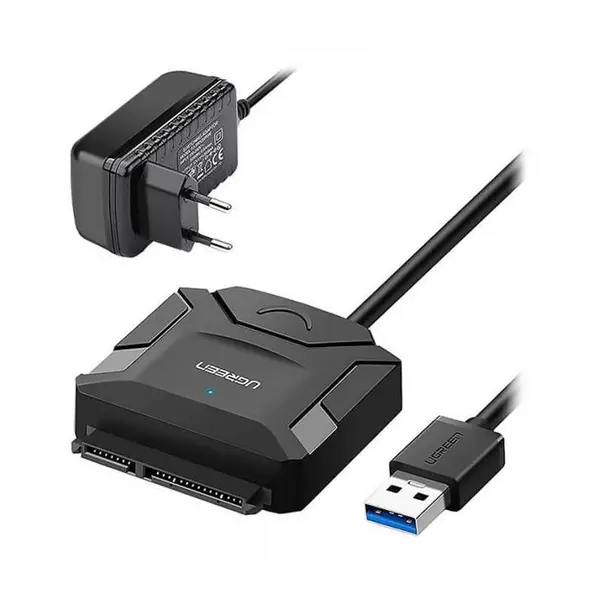 تبدیل USB 3.0 به SATA 3.0 همراه آداپتور یوگرین CR108 UGREEN CR108 USB 3.0 to SATA Adapter Cable