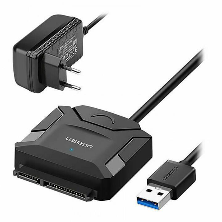 تبدیل USB 3.0 به SATA 3.0 همراه آداپتور یوگرین CR108 UGREEN CR108 USB 3.0 to SATA Adapter Cable