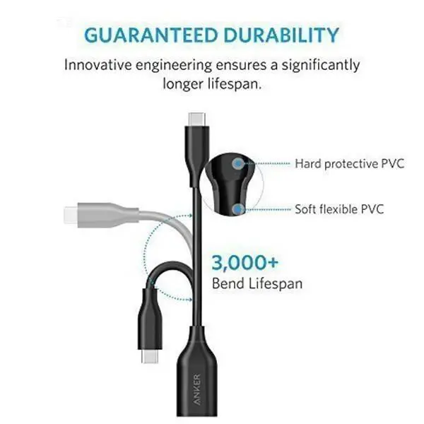 کابل تبدیل USB 3.1 به USB-C انکر مدل A8165 PowerLine به طول 0.08 متر Anker A8165 PowerLine USB 3.1 To USB-C Cable 0.08m - 4