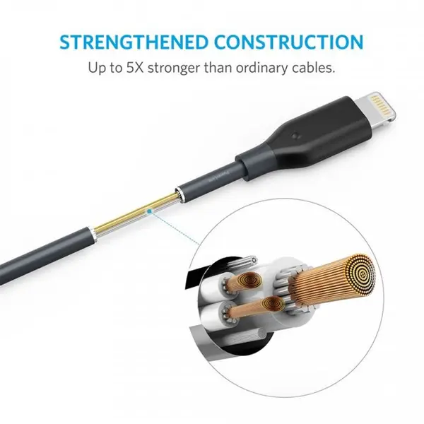 کابل تبدیل USB به لایتنینگ انکر مدل A8111 PowerLine به طول 0.9 متر Anker A8111 PowerLine USB To Lightning Cable 0.9m - 2