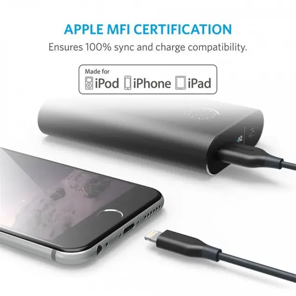 کابل تبدیل USB به لایتنینگ انکر مدل A8111 PowerLine به طول 0.9 متر Anker A8111 PowerLine USB To Lightning Cable 0.9m - 4