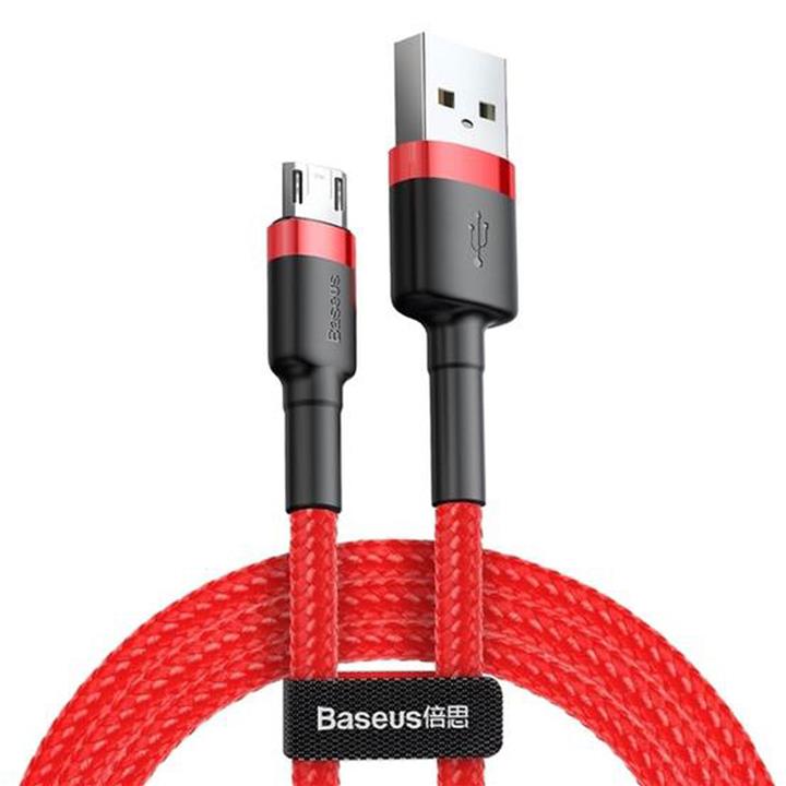 کابل ۲ متری USB به microUSB بیسوس مدل Baseus Cafule Cable CAMKLF-C09 رنگ قرمز