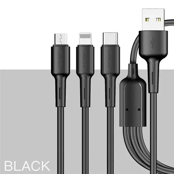 کابل تبدیل USB به لایتنینگ/ microUSB /USB-C یسیدو مدل CA41 طول 1 متر - - 5