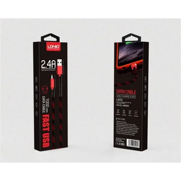 کابل تبدیل USB به microUSB الدینیو مدل LS08 به طول 1 متر LDNIO LS08 USB To microUSB Cable 1m - 2