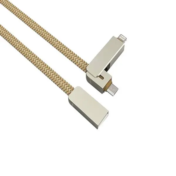 کابل تبدیل USB به microUSB/لایتنینگ الدینیو مدل LC87 طول 1 متر -