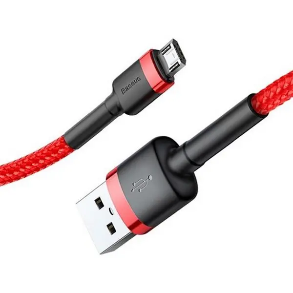 کابل ۲ متری USB به microUSB بیسوس مدل Baseus Cafule Cable CAMKLF-C09 رنگ قرمز - 3