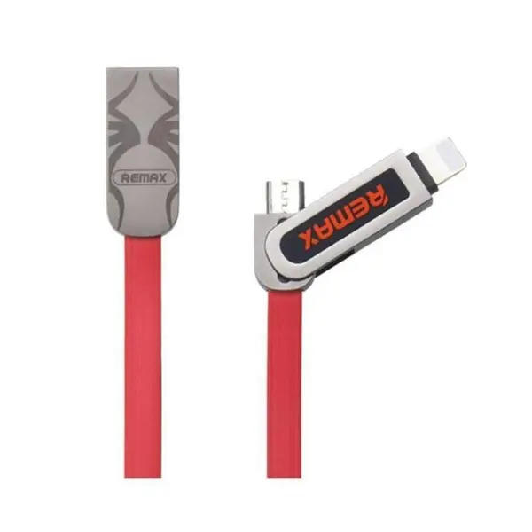 کابل تبدیل USB به microUSB و لایتنینگ ریمکس مدل RC-067t Armor به طول 1 متر Remax Armor RC-067t USB To microUSB And Lightning Cable 1m