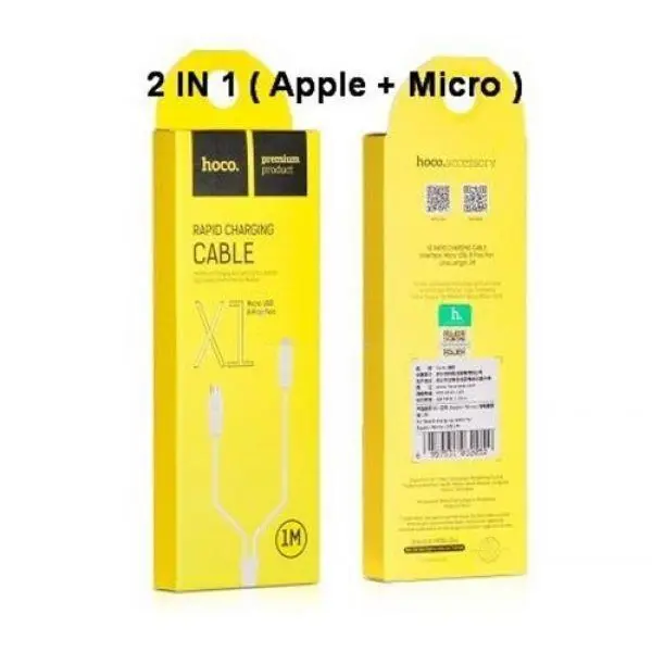 کابل تبدیل USB به لایتنینگ و microUSB هوکو مدل X1 Rapid به طول 1 متر Hoco X1 Rapid USB To Lightning And microUSB Cable 1m - 4