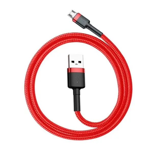 کابل ۲ متری USB به microUSB بیسوس مدل Baseus Cafule Cable CAMKLF-C09 رنگ قرمز - 2