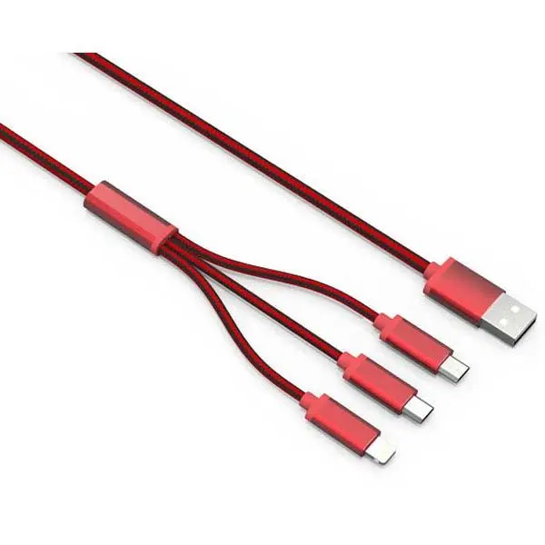 کابل تبدیل USB به MicroUSB و لایتنینگ الدینیو مدل LC85 3 In 1 به طول 1.2 متر LDNIO LC85 3 In 1 USB To MicroUSB And Lightning Cable 1.2m - 2