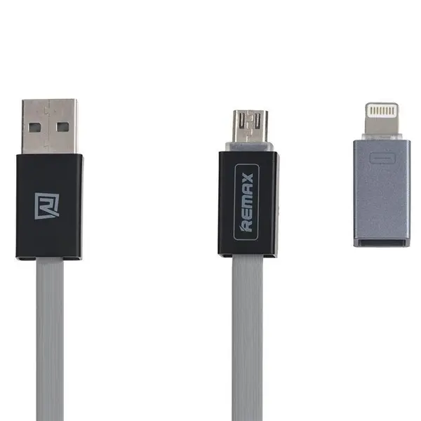 کابل تبدیل USB به لایتنینگ و microUSB ریمکس مدل Shadow rc-026t به طول 1 متر Remax Shadow rc-026t USB To Lightning And microUSB Cable 1m - 3