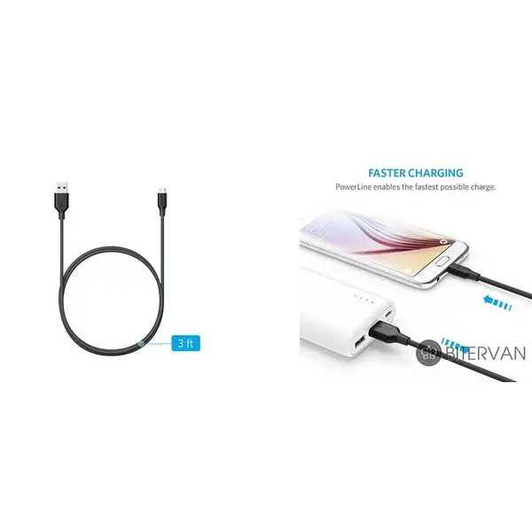 کابل تبدیل USB به microUSB انکر مدل A8132 PowerLine به طول 0.9 متر Anker A8132 PowerLine USB To microUSB Cable 0.9m