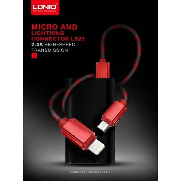 کابل تبدیل USB به microUSB الدینیو مدل LS08 به طول 1 متر LDNIO LS08 USB To microUSB Cable 1m - 5