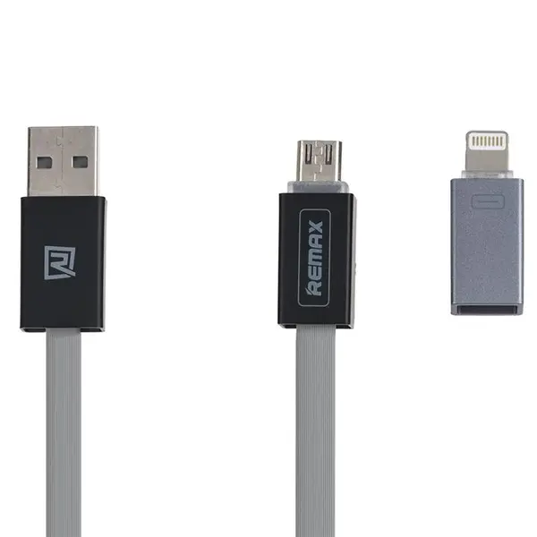 کابل تبدیل USB به لایتنینگ و microUSB ریمکس مدل Shadow rc-026t به طول 1 متر Remax Shadow rc-026t USB To Lightning And microUSB Cable 1m - 4