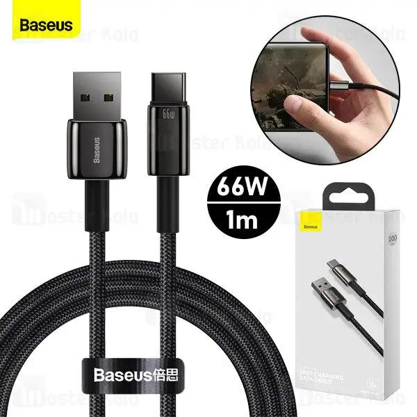 کابل ۱ متری USB به Type-C بیسوس مدل Baseus Tungsten Gold CATWJ-B01 - 5