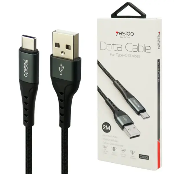 کابل USB به Type-C یسیدو مدل CA63 طول 2 متر 2.4آمپر - 2