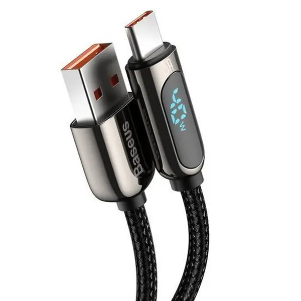 کابل تبدیل USB به Type-C باسئوس مدل Digital Display of Power CATSK طول 1 متر Baseus Digital Display of Power CATSK USB To Type-C Charging & Data Cable 1m - 2