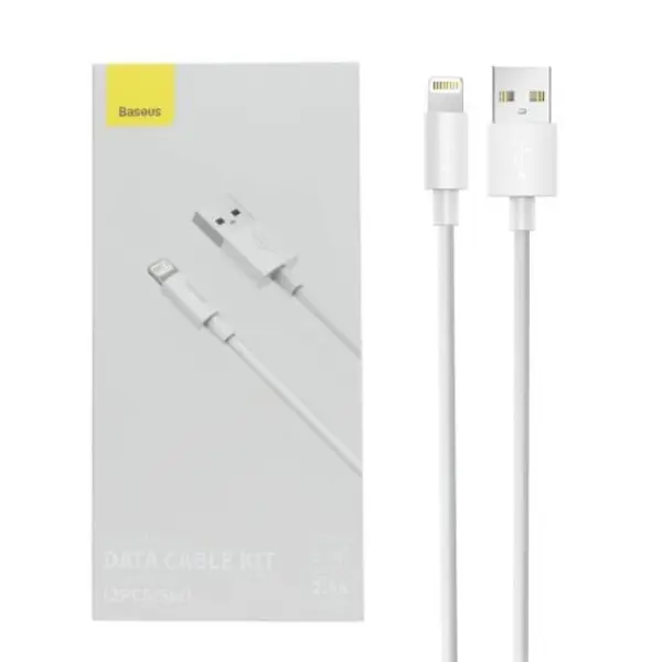 کابل USB به لایتنینگ باسئوس مدل TZCALZJ-02 طول 1.5 متر مجموعه 2 عددی -