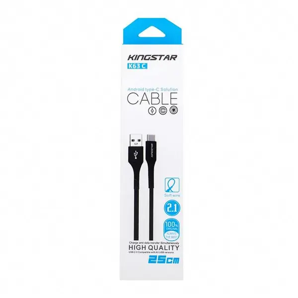 کابل تبدیل USB به USB-C کینگ استار مدل K63C طول 0.25 متر kingstar K63C - 4