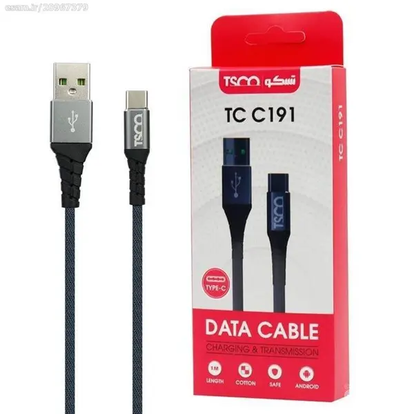 کابل تبدیل USB به USB-C طوسی تسکو مدل TC-C191 طول 1 متر Cable TSCO TC C191 - 3
