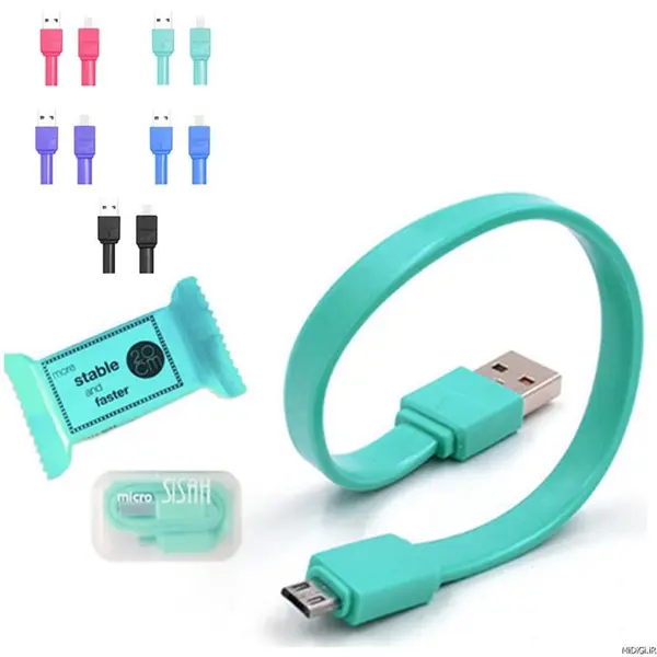 کابل بیست سانتی برای آیفون می شیاومی شیامی شیائومی | Xiaomi Portable Mini Candy Phone Charging Cable 20CM For iPhone - 5