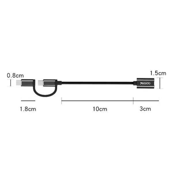 کابل و مبدل تبدیل Yesido GS02 OTG Type-C / microUSB