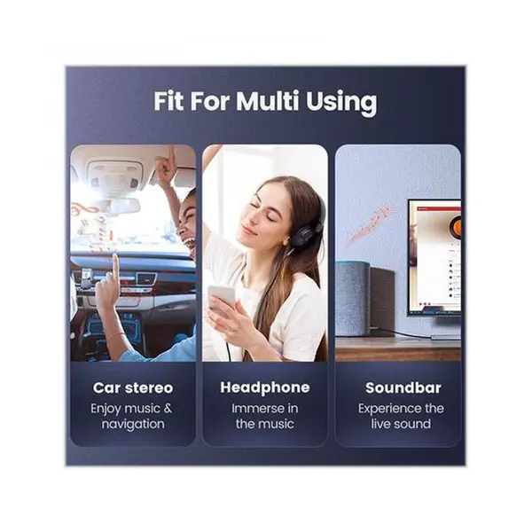 کابل 1 به 1 صدا استریو 3.5 میلی متر AUX یوگرین AV150 طول 1 متر Ugreen AV150 3.5mm Stereo Plug To 3.5mm Stereo Plug Cable - 2