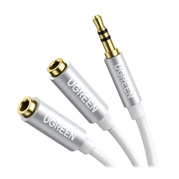 تبدیل 1 به 2 صدا استریو 3.5 میلی متری یوگرین AV123 طول 20CM ugreen 3.5mm AUX Stereo audio Splitter 20CM Cable - 5