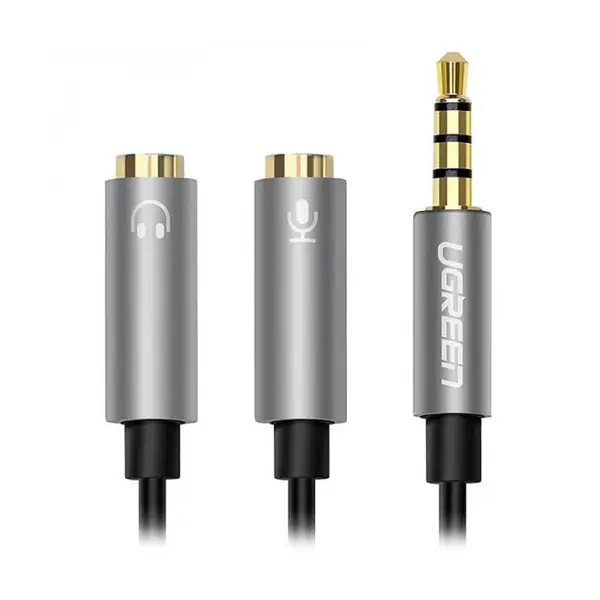 تبدیل 1 به 2 صدا استریو 3.5 میلی متری یوگرین AV141 ugreen AV141 3.5mm Male to Dual 3.5mm Female Headset Splitter 20CM Cable - 2