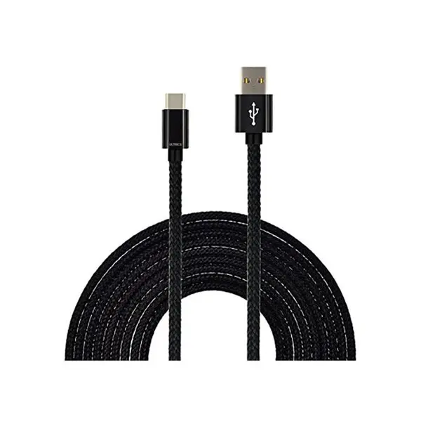 کابل شارژ و دیتا کنفی تایپ سی فست شارژ مشکی 1متری stecker 100 cm Original Braided Nylon USB2.0 Type-C Sync fast Charging Type c Cable for LG G5 Nexus 5X 6P V20,MI