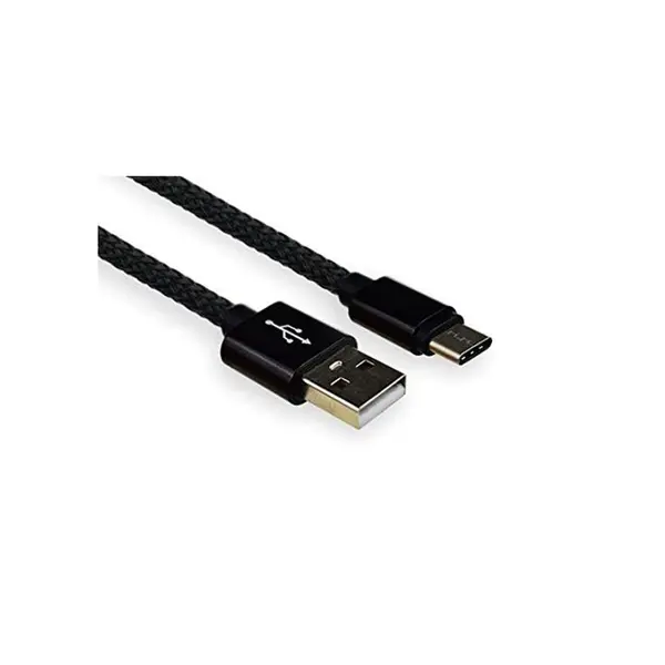 کابل شارژ و دیتا کنفی تایپ سی فست شارژ مشکی 1متری stecker 100 cm Original Braided Nylon USB2.0 Type-C Sync fast Charging Type c Cable for LG G5 Nexus 5X 6P V20,MI
