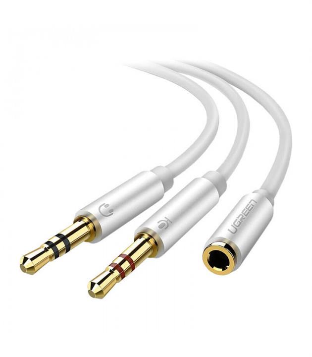 تبدیل 2 به 1 صدا هدست 3.5 میلی متری یوگرین AV140 UGREEN AV140 3.5mm Female to 2 male audio 20CM cable