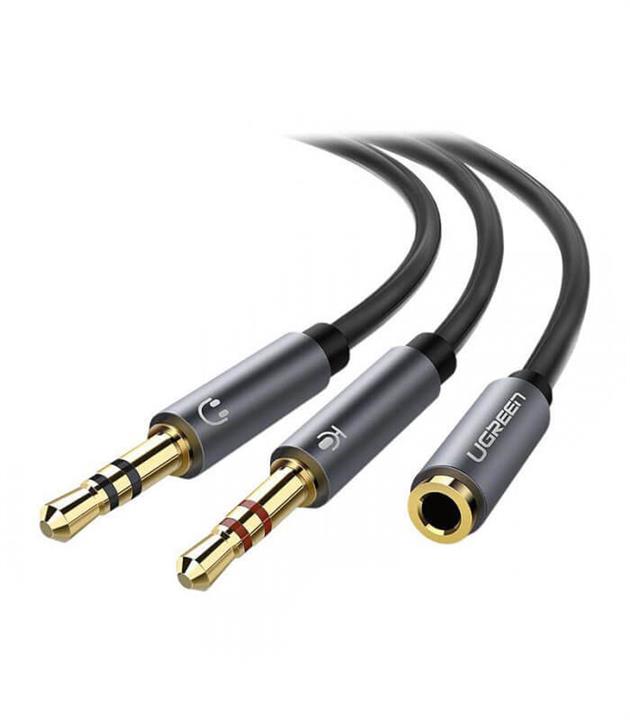 تبدیل 2 به 1 صدا هدست 3.5 میلی متری یوگرین AV140 UGREEN AV140 3.5mm Female to 2 male audio 20CM cable