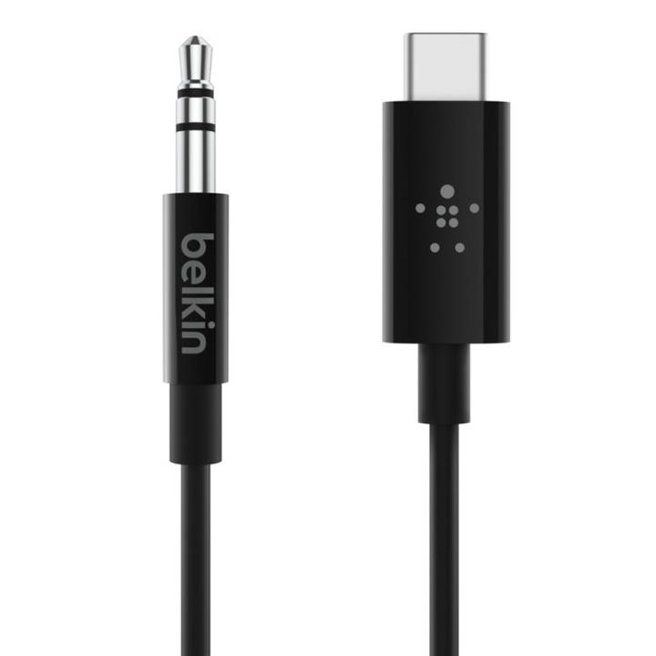 کابل تبدیل جک 3.5 میلی متری به USB-C بلکین مدل  F7U079bt03 طول 0.9 متر -