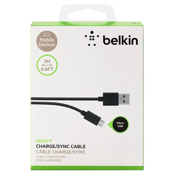 کابل و مبدل BELKIN MICRO USB TO USB F2CU012BT-BLK 2M CABLE -- - 3