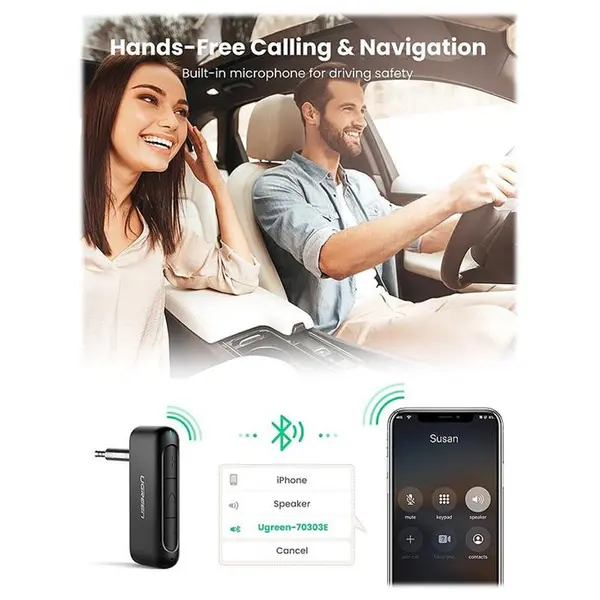 کابل و مبدل گیرنده بلوتوث صوتی یوگرین CM276 Ugreen CM276 Bluetooth Audio Receiver / 70303