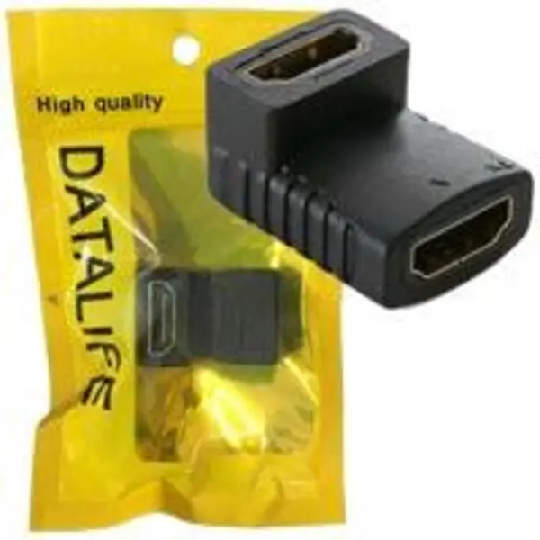 کابل و مبدل چنجر HDMI دو سر مادگی ۹۰ درجه DATALIFE پک زرد