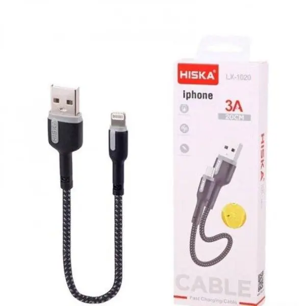کابل آیفون (Lightning) پاوربانکی هیسکا (HISKA) طول 20 سانتی متر مدل LX-1020\n\n