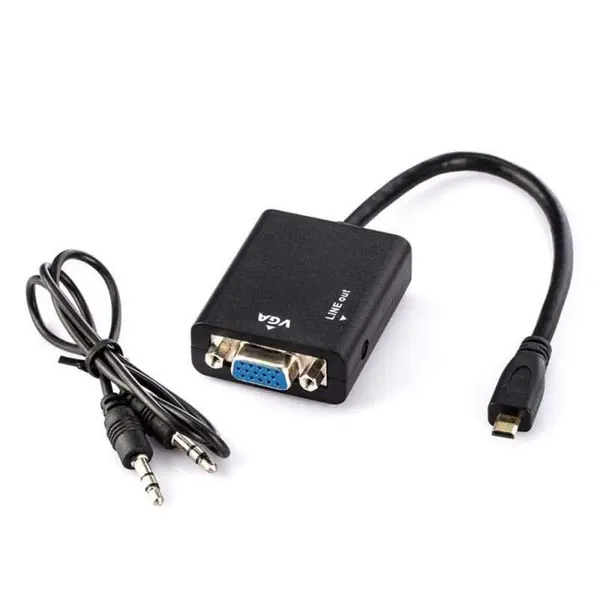 کابل و مبدل تبدیل P-net Mini HDMI To VGA به همراه صدا - 2