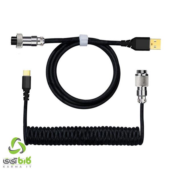 کابل کیبورد Type-C ردراگون A115B Black Redragon A115 Black Type C to USB Connector Mechanical Keyboard Cable