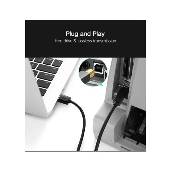 کابل پرینتر یوگرین مدل US135 طول 5 متر UGREEN US135 Printer Cable 5M - 3
